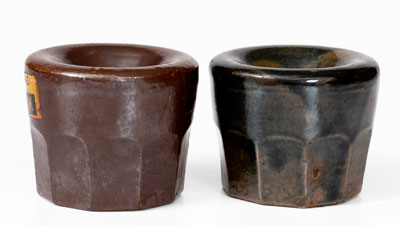 Lot of Two: J. C. BLAIR / HUNTINGDON, PA "Jet Black Ink" Stoneware Inkwells