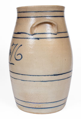 6 Gal. WHITES UTICA, NY Stoneware Churn Dated "1876"