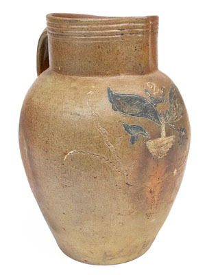 Two-Gallon Incised Midwestern Stoneware Pitcher, probably Ohio, circa 1835