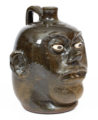 Lanier Meaders Stoneware Face Jug w/ Rock Teeth, Georgia, circa early 1970 s