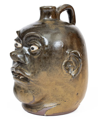 Lanier Meaders Stoneware Face Jug w/ Rock Teeth, Georgia, circa early 1970 s