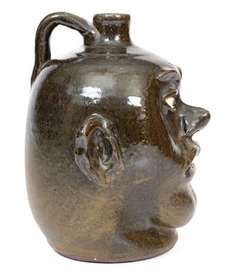 Lanier Meaders Stoneware Face Jug w/ Rock Teeth, Georgia, circa early 1970 s