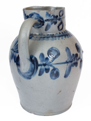 Fine 2 Gal. Stoneware Pitcher w/ Elaborate Floral Decoration att. Henry Remmey, Philadelphia