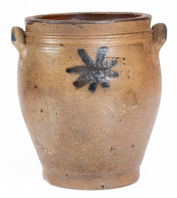 C. CROLIUS / NEW -YORK Half-Gallon Stoneware Jar w/ Star Decoration