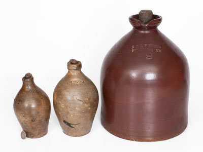 Three Stoneware Jugs, Northeastern U.S. origin, 19th century