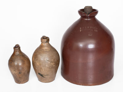 Three Stoneware Jugs, Northeastern U.S. origin, 19th century