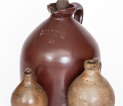 Three Stoneware Jugs, Northeastern U.S. origin, 19th century