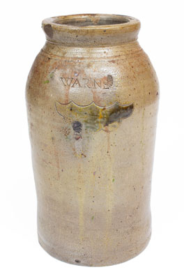 Scarce WARNE Stoneware Jar, South Amboy, New Jersey, early 19th century