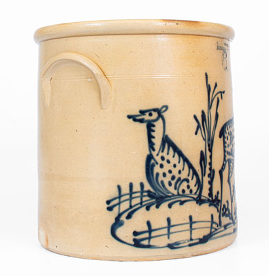 Exceptional Six-Gallon J. & E. NORTON / BENNINGTON, VT Crock w/ Elaborate Stag and Doe Scene