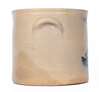 A.O. WHITTEMORE / HAVANA, NY Stoneware Crock w/ Cobalt House Decoration, c1870