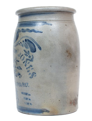 Two-Gallon HAMILTON & JONES / GREENSBORO, PA Cobalt-Decorated Stoneware Jar