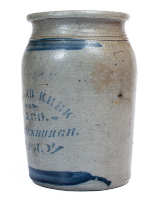 Greensburgh, Pennsylvania Stoneware Advertising Jar, Greensboro origin