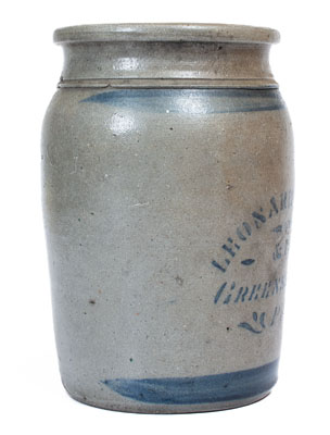 Greensburgh, Pennsylvania Stoneware Advertising Jar, Greensboro origin