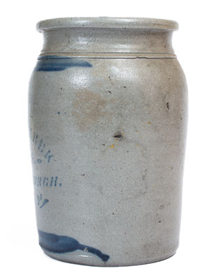 Greensburgh, Pennsylvania Stoneware Advertising Jar, Greensboro origin