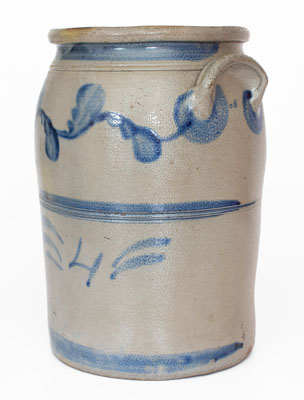 Four-Gallon Stoneware Jar w/ Freehand Cobalt Decoration, attrib. A.P. Donaghho, Fredericktown, PA