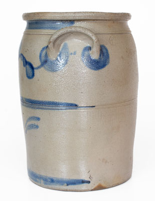 Four-Gallon Stoneware Jar w/ Freehand Cobalt Decoration, attrib. A.P. Donaghho, Fredericktown, PA