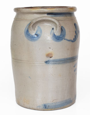 Four-Gallon Stoneware Jar w/ Freehand Cobalt Decoration, attrib. A.P. Donaghho, Fredericktown, PA