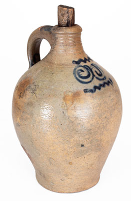 Half-Gallon 18th Century Stoneware Watch Spring Jug, attrib. Captain James Morgan, Cheesequake, NJ