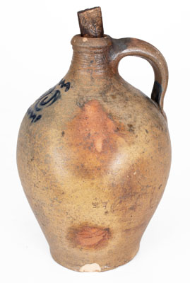 Half-Gallon 18th Century Stoneware Watch Spring Jug, attrib. Captain James Morgan, Cheesequake, NJ