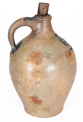 Half-Gallon 18th Century Stoneware Watch Spring Jug, attrib. Captain James Morgan, Cheesequake, NJ