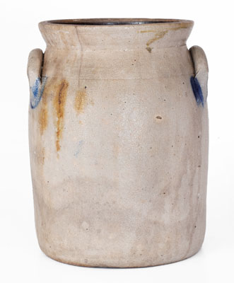 One-Gallon COWDEN & WILCOX, Harrisburg, PA Stoneware Jar w/ Floral Decoration, c1865