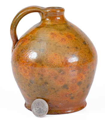 Small-Sized New England Redware Jug, first half 19th century