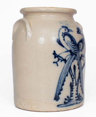 Rare and Fine Four-Gallon J. & E. NORTON / BENNINGTON, VT Stoneware Double Pheasant Jar