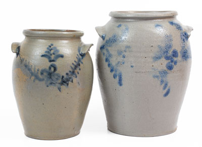 Two Cobalt-Decorated Baltimore Stoneware Jars, circa 1820