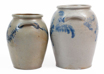 Two Cobalt-Decorated Baltimore Stoneware Jars, circa 1820