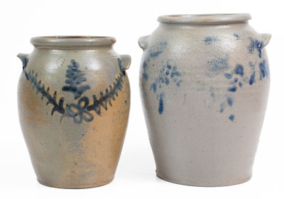 Two Cobalt-Decorated Baltimore Stoneware Jars, circa 1820