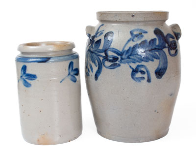 Two Cobalt-Decorated Baltimore, MD Stoneware Jars, 19th century