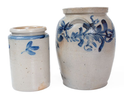 Two Cobalt-Decorated Baltimore, MD Stoneware Jars, 19th century