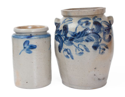 Two Cobalt-Decorated Baltimore, MD Stoneware Jars, 19th century