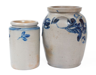 Two Cobalt-Decorated Baltimore, MD Stoneware Jars, 19th century