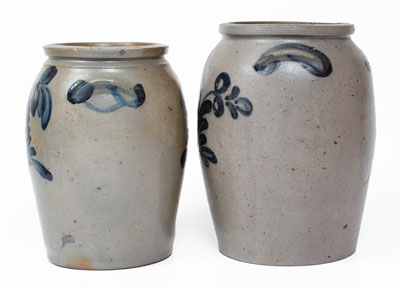 Two Cobalt-Decorated Stoneware Jars, Baltimore, second quarter 19th century