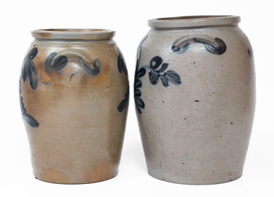 Two Cobalt-Decorated Stoneware Jars, Baltimore, second quarter 19th century