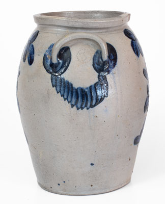 Three-Gallon Baltimore Stoneware Jar w/ Cobalt Clover Decoration, circa 1835