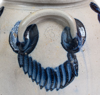 Three-Gallon Baltimore Stoneware Jar w/ Cobalt Clover Decoration, circa 1835