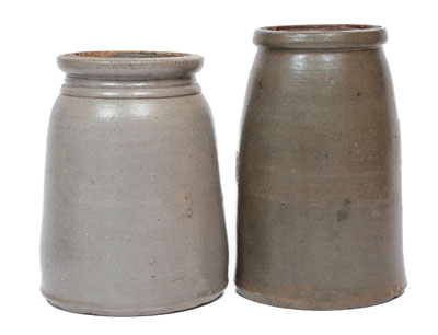 Two Cobalt-Decorated Stoneware Canning Jars, Western PA and WV origin