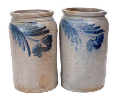 Matching Pair of Two-Gallon Baltimore Stoneware Jars, circa 1850