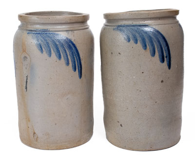 Matching Pair of Two-Gallon Baltimore Stoneware Jars, circa 1850