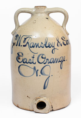 Scarce Three-Gallon East Orange, New Jersey Merchant Jug Cooler