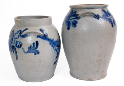 Two Stoneware Jars attributed to the Parr Family, Baltimore, MD, circa 1825