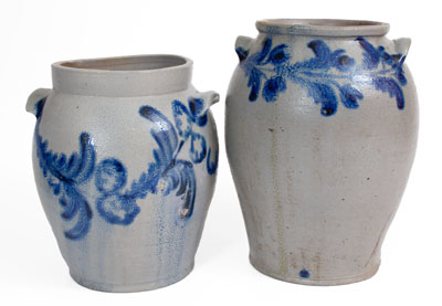 Two Stoneware Jars attributed to the Parr Family, Baltimore, MD, circa 1825