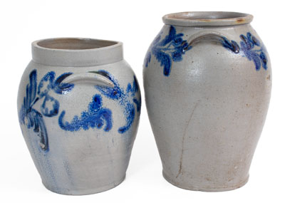 Two Stoneware Jars attributed to the Parr Family, Baltimore, MD, circa 1825