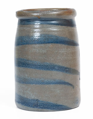 Palatine, WV Stoneware Canning Jar w/ Cobalt Stripe Decoration, circa 1880