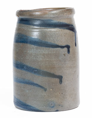 Palatine, WV Stoneware Canning Jar w/ Cobalt Stripe Decoration, circa 1880