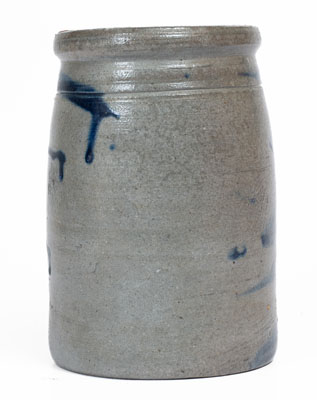 Palatine, WV Stoneware Canning Jar w/ Cobalt Stripe Decoration, circa 1880