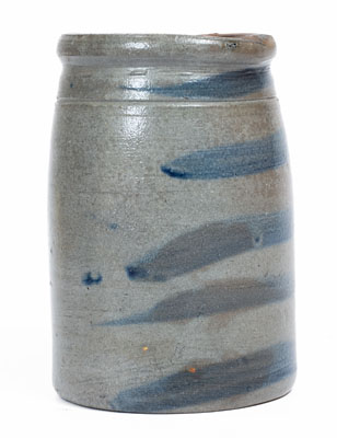 Palatine, WV Stoneware Canning Jar w/ Cobalt Stripe Decoration, circa 1880