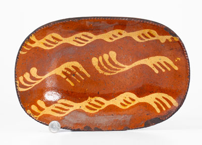 Slip-Decorated Pennsylvania Redware Loaf Dish, second quarter 19th century